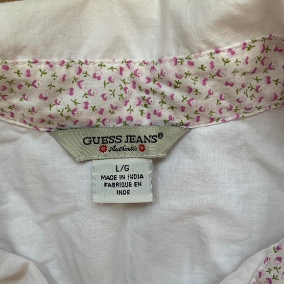 💙Guess Western Style White Snap Button Up Blouse - Picture 6 of 6
